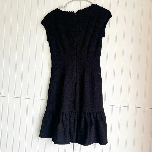Rebecca Taylor Size 2 Black Cap Sleeve Honeycomb Dress NEW! - Picture 7 of 7